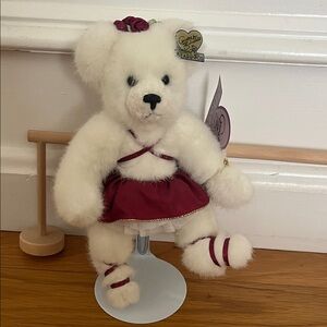 Annette Funicello Balletina White Teddy Bear with Red Dress